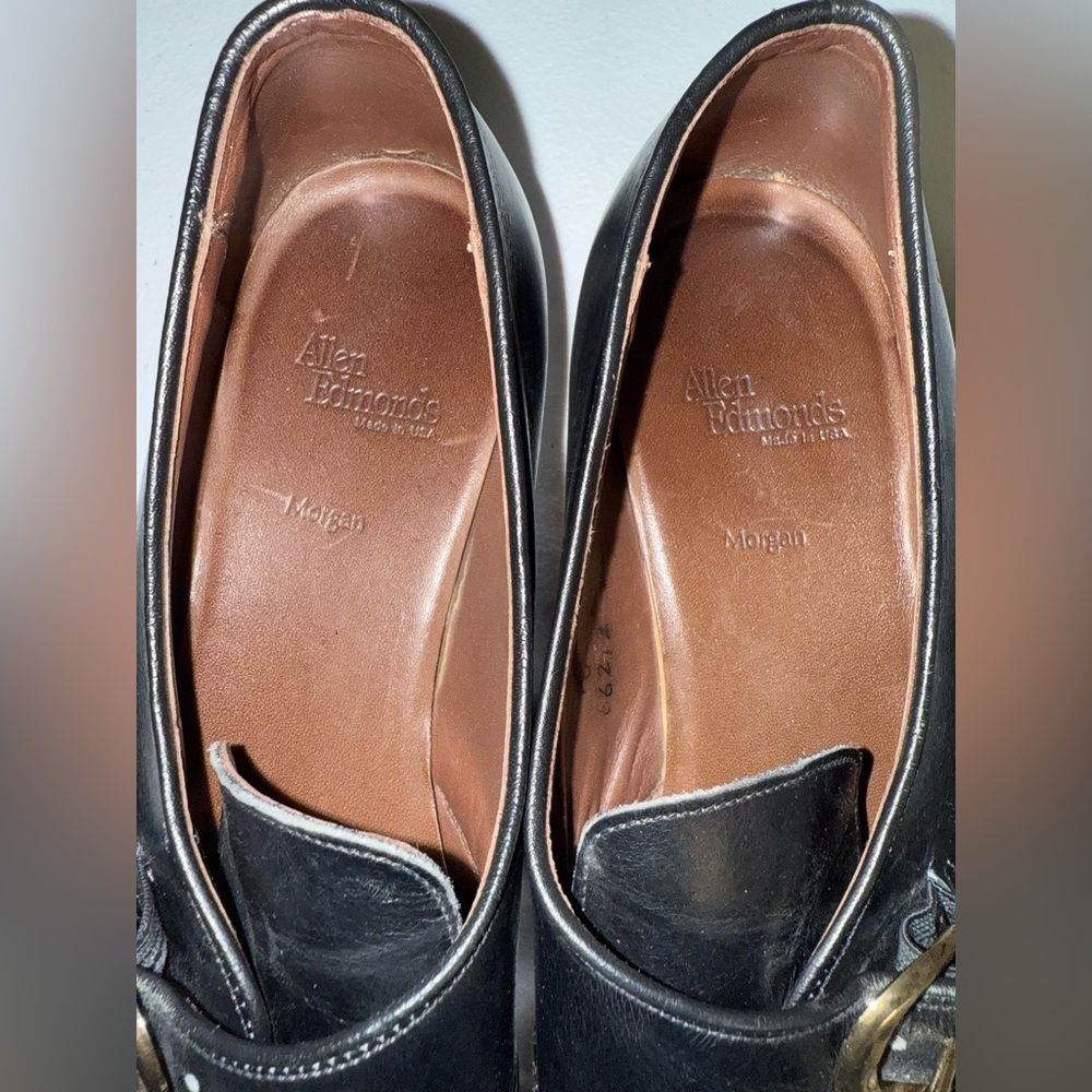 Allen Edmonds Morgan black leather buckle monk strap loafers Size 10 - Picture 4 of 10